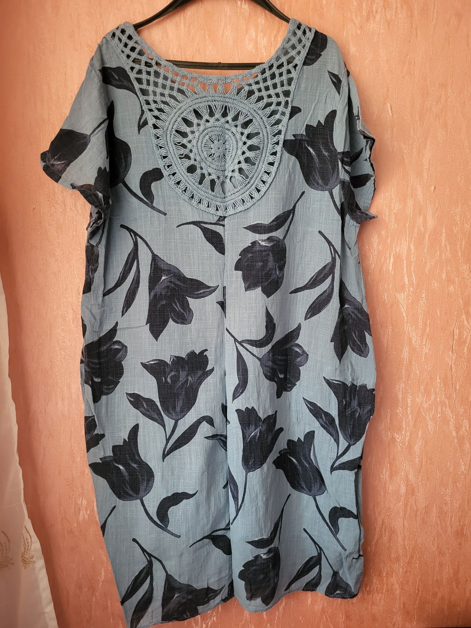Платье cotton 100% с карманами оверсайз XL-XXL
