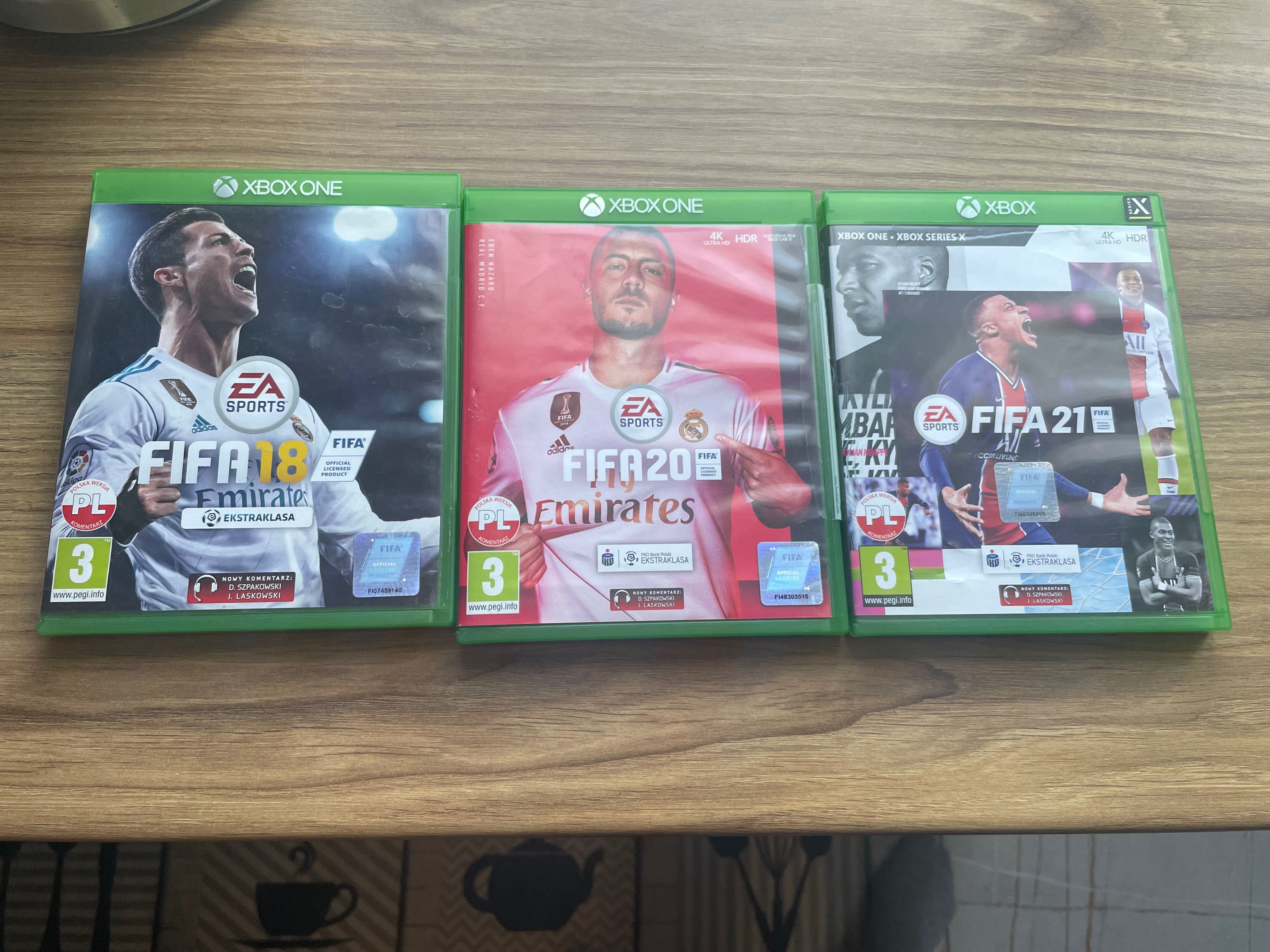 3x Gry Fifa Xbox One 18/20/21 Komplet 60zl/Wys!