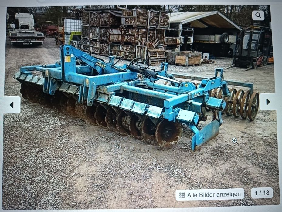 Brona talerzowa Mandam 4 metry skladana hydraulicznie, wał daszkowy.