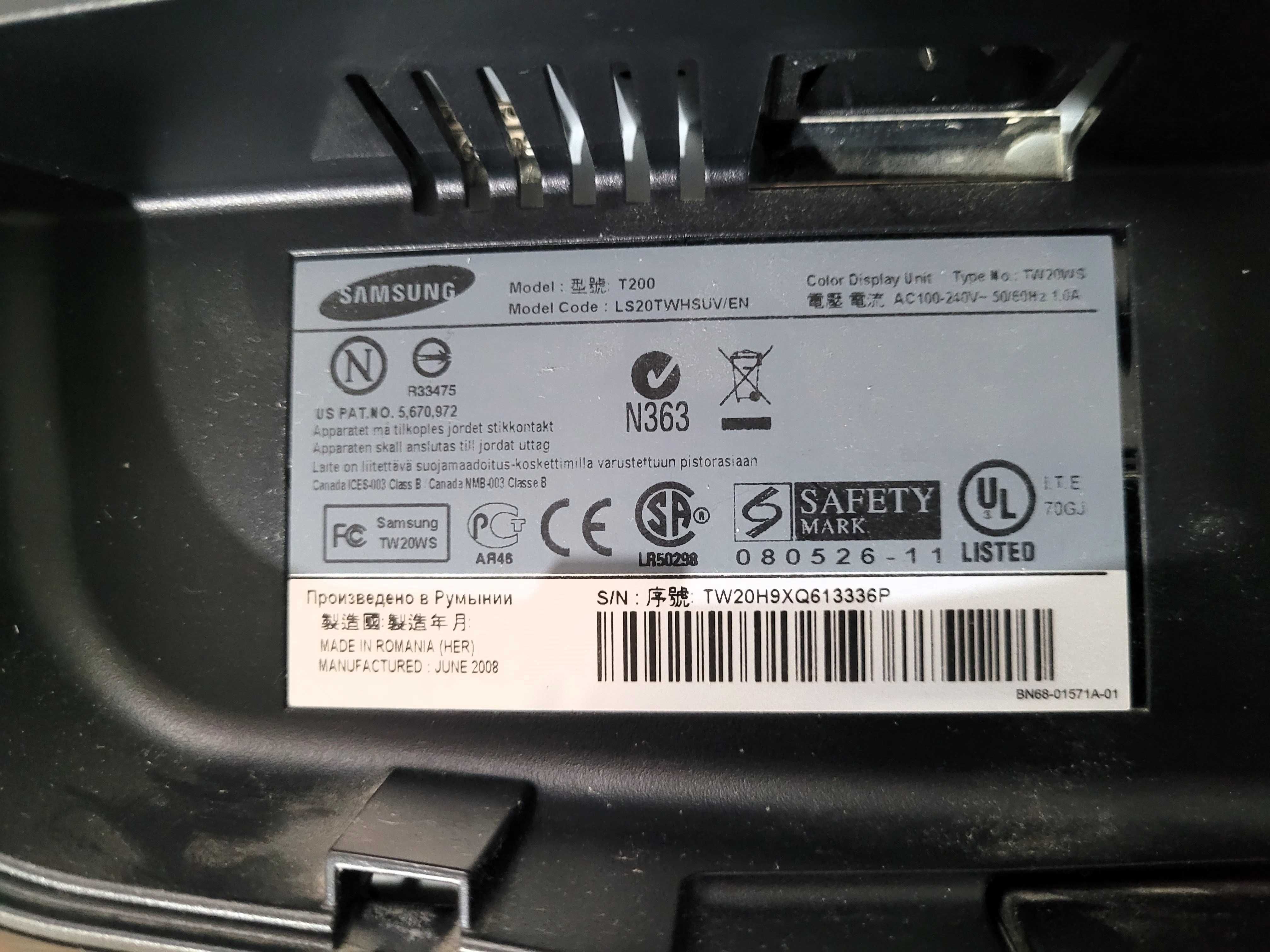 Монитор Samsung SyncMaster T200 20"