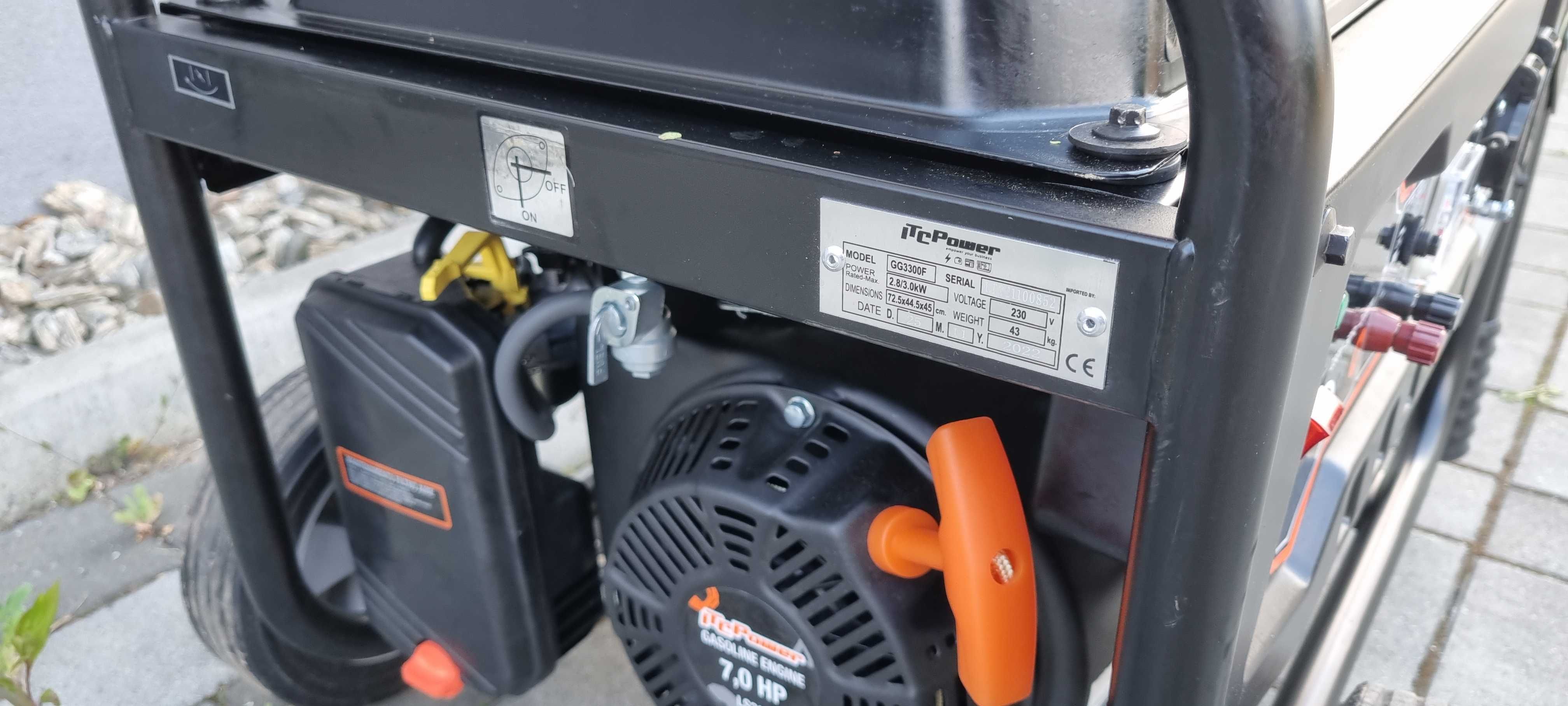 Agregat prądotwórczy 4-suwowy Generator 3000W ITC Power GG3300F kółka*