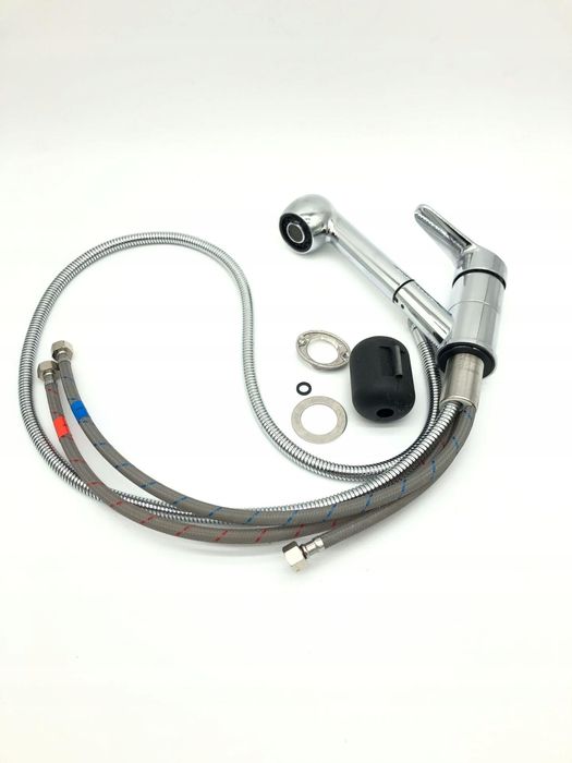 Chromowana bateria kuchenna IBERGRIF 360° z wyciąganą wylewką