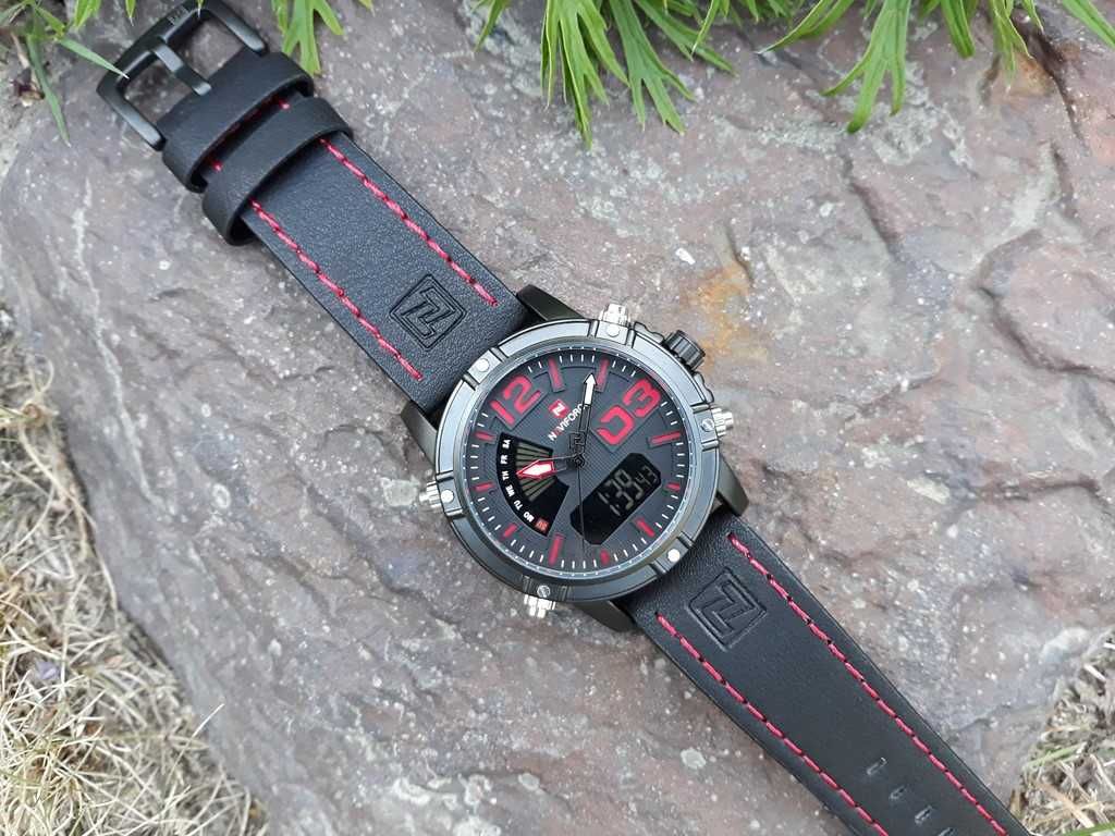 Naviforce - Zegarek sportowy męski dual time analogowo-cyfrowy