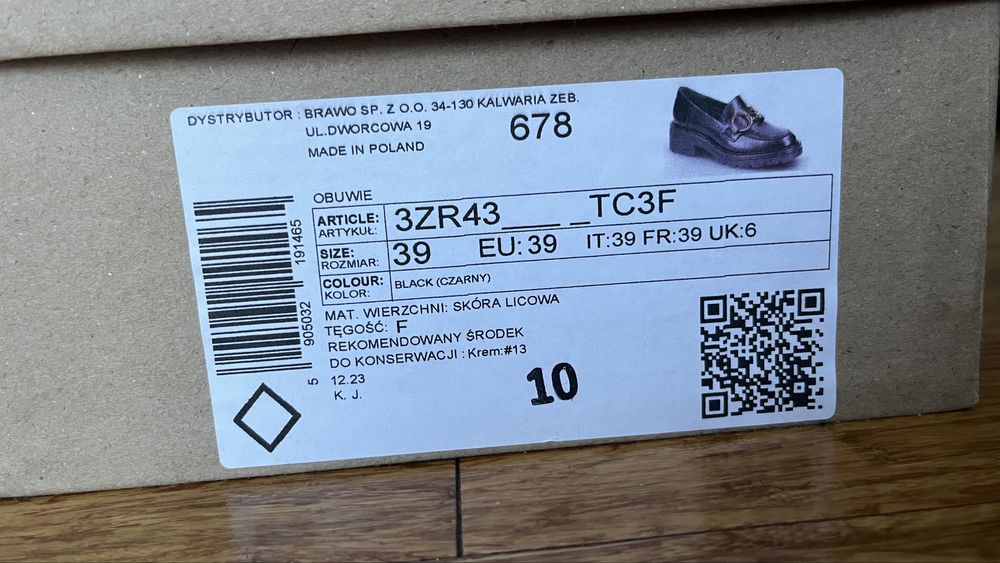 Damskie buty mokasyny RYŁKO roz. 39 jak nowe!