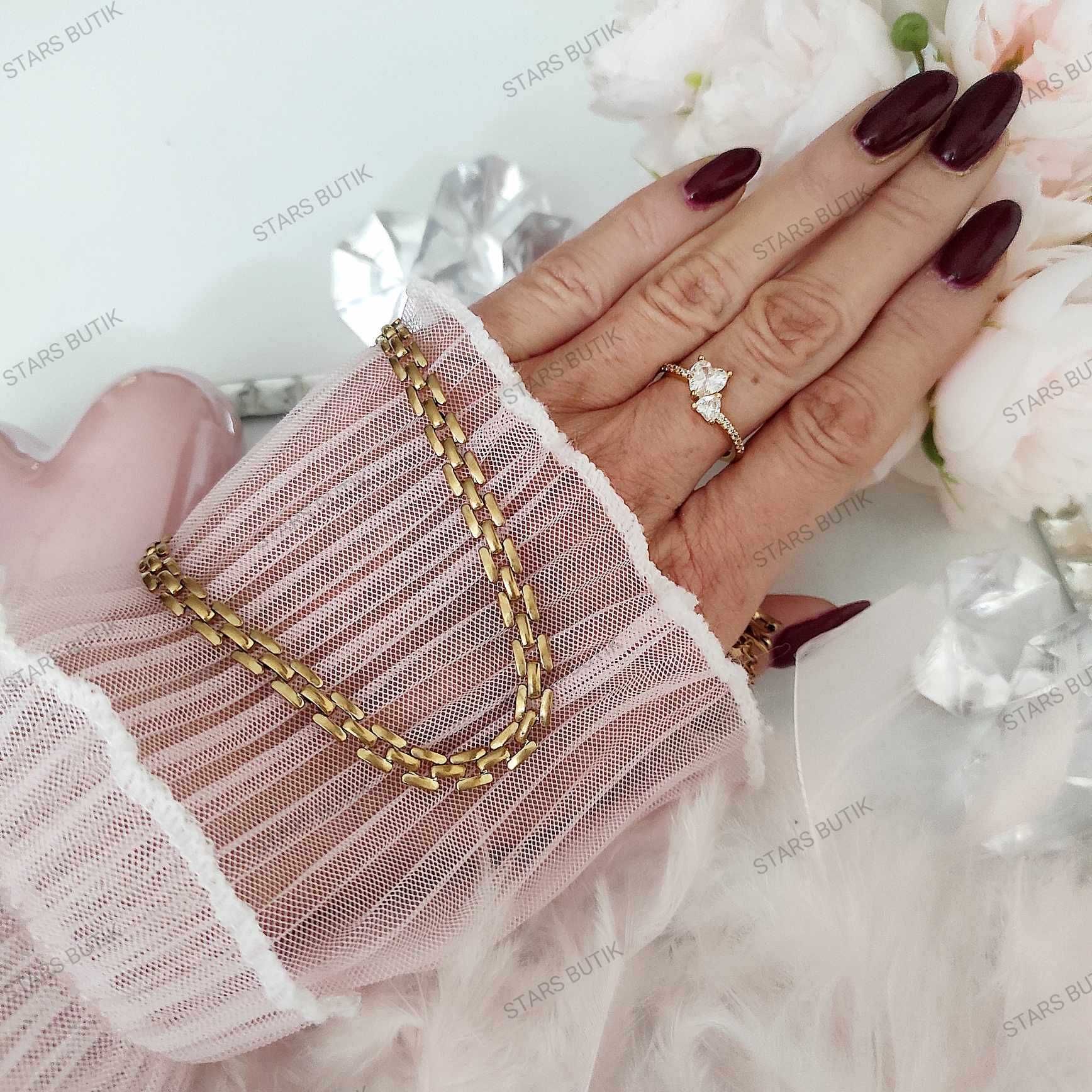 Piękny szeroki łańcuszek choker stal chirurgiczna 316L unikat