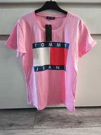 Różowa koszulka t shirt Tommy Hilfiger rozmiar XXL plus