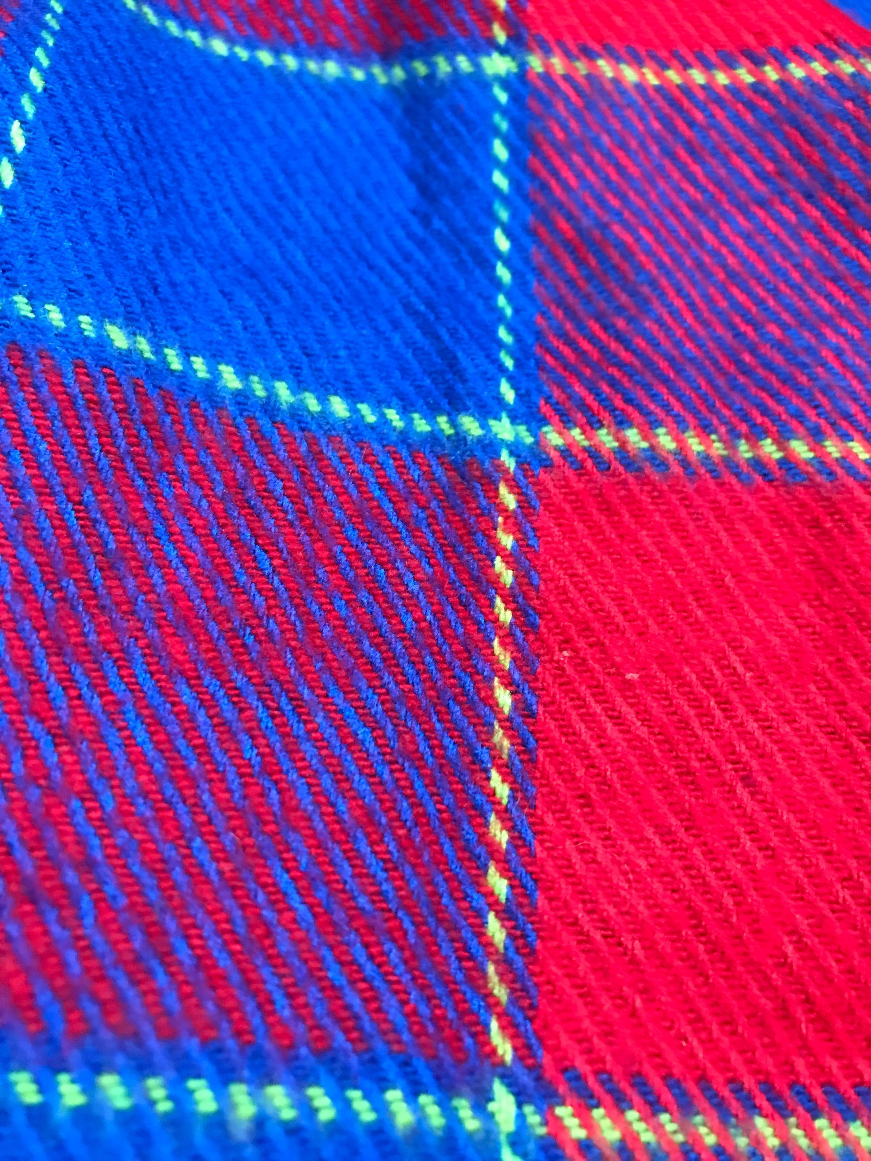 Hollister szalik w kratę czerwono- niebieski