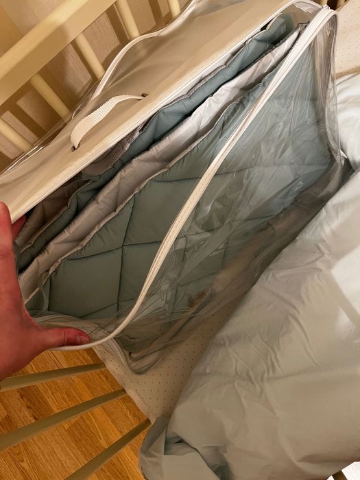 Дитяче деревʼяне ліжечко з матрасом + постіль НОВЕ