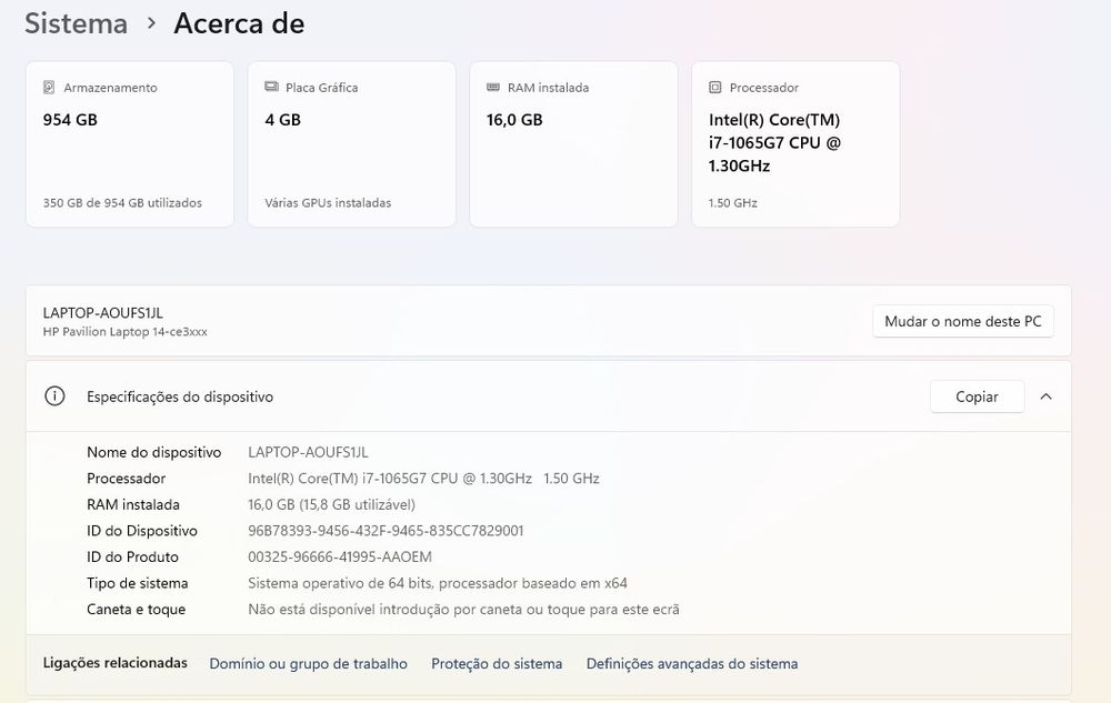 HP Pavillion Laptop (semi-novo)