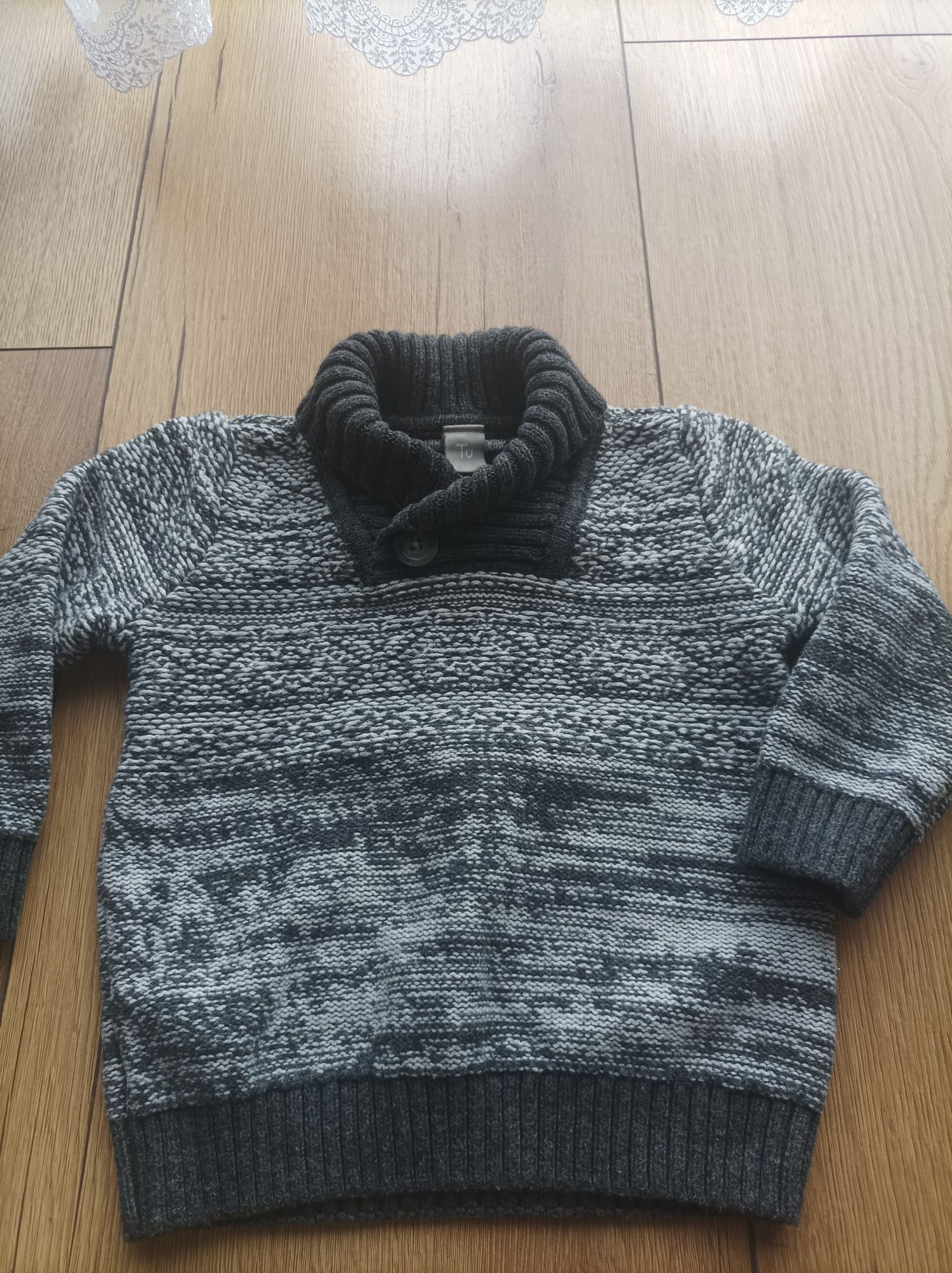 Sweter chłopięcy szary 80/86