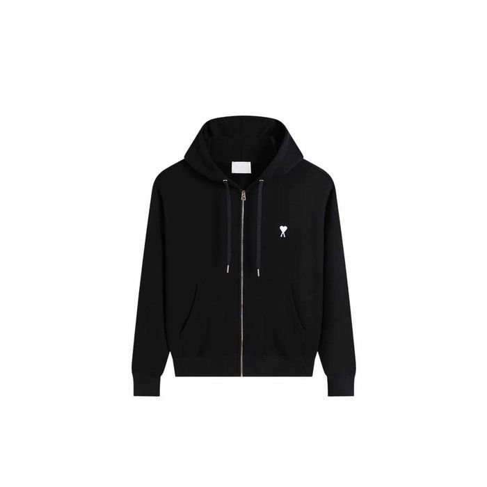 Худі AMI Paris Ami De Coeur White Heart Zipped Hoodie Black