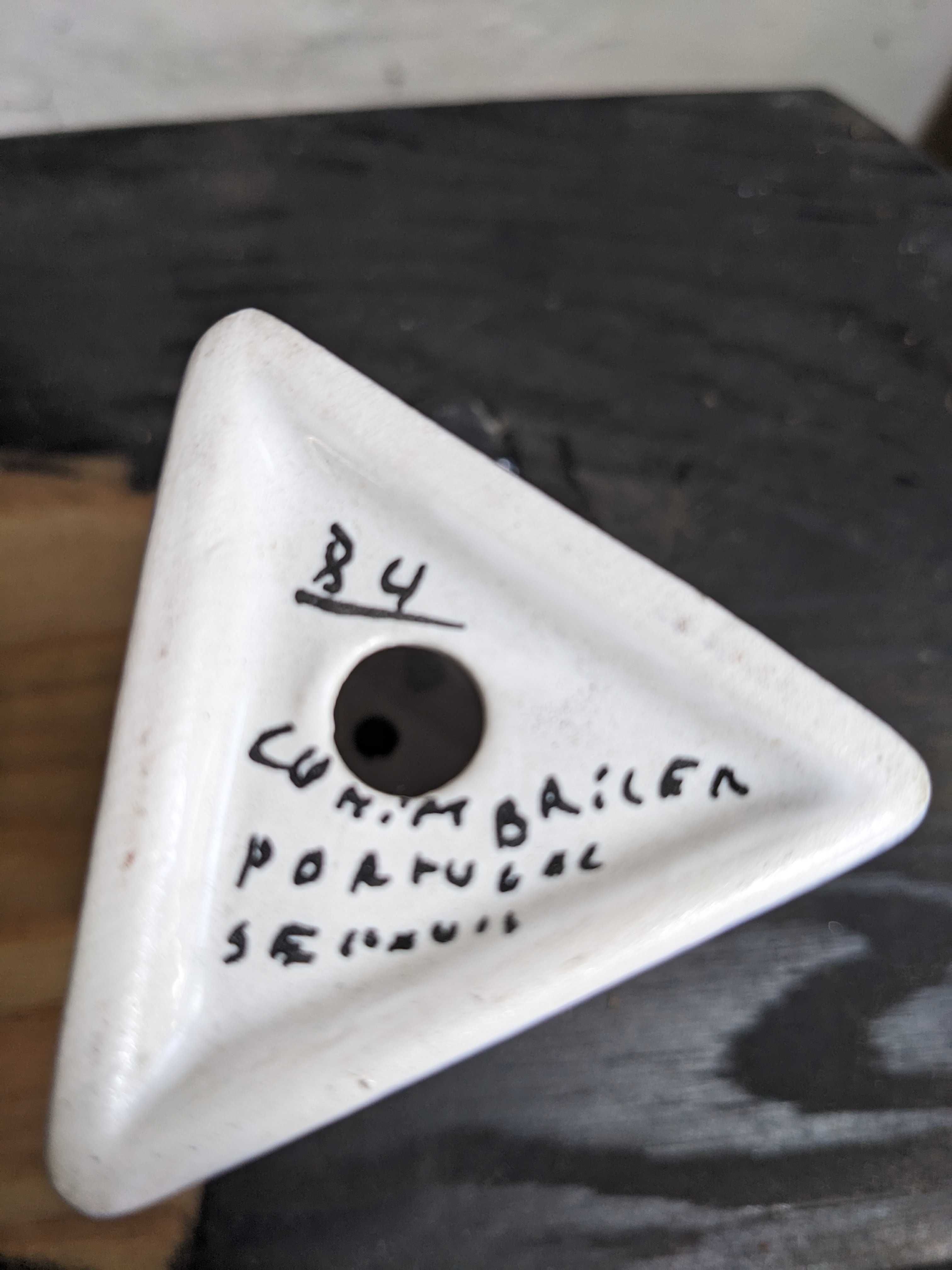 paliteiro ceramica pintado à mão