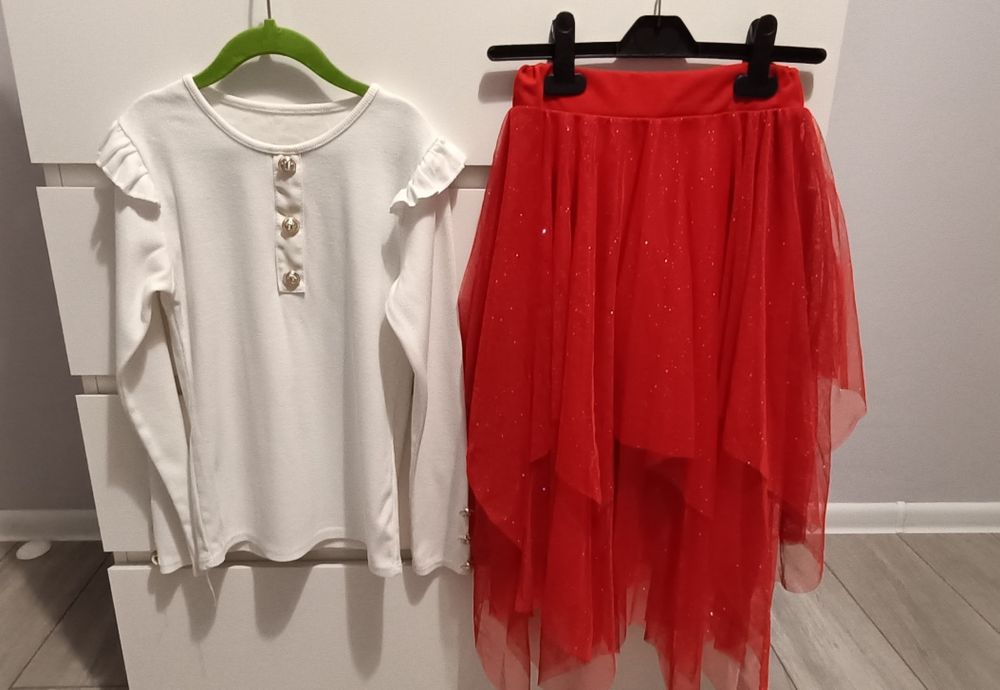 Spódniczka tiulowa+bluzeczka rozmiar 158/164