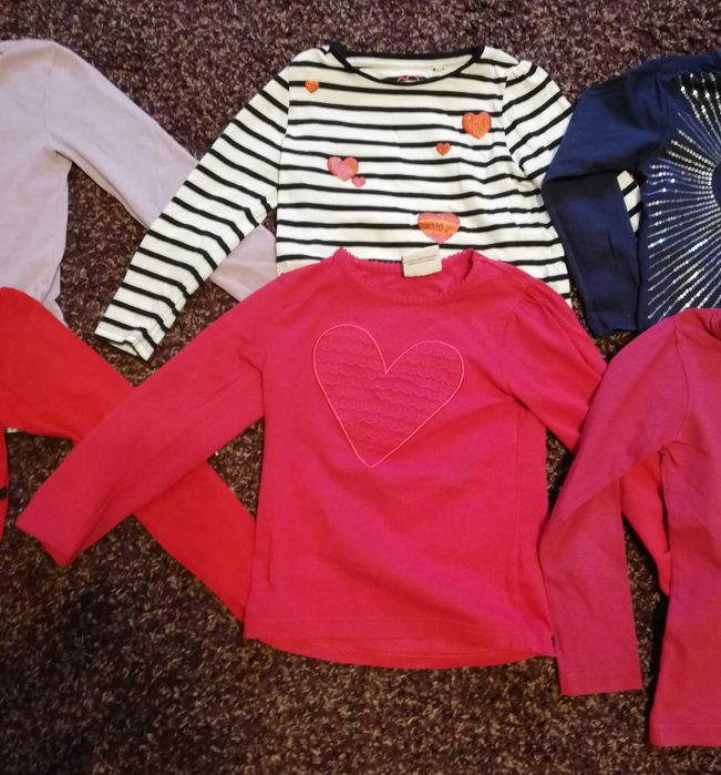 Bluzki dziewczęce - zestaw 8szt. - rozmiar 110