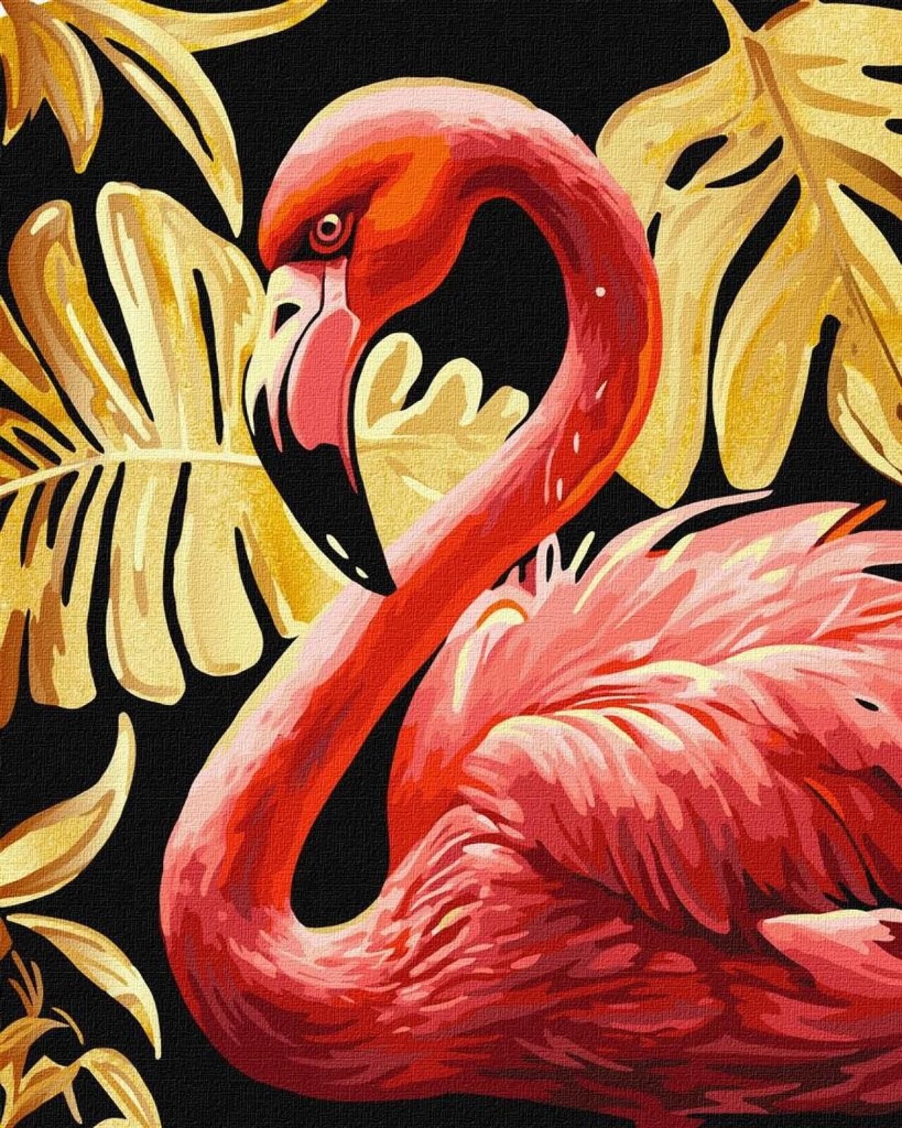 Malowanie po numerach - Elegancki flaming 40x50cm Ideyka pudełko,