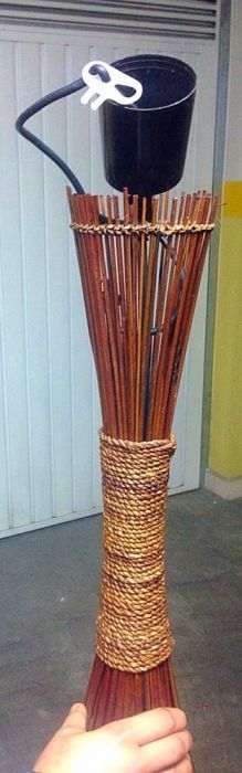 Candeeiro Bambu estilo palha