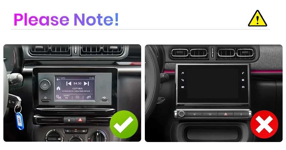 Rádio Android Citroen c3 de 2018 a 2025 GPS carplay 2/32GB Wifi SELADO