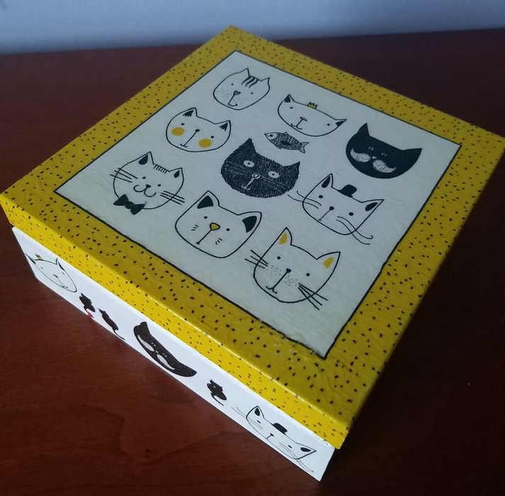 Skrzyneczka decoupage dla miłośników kotów :)