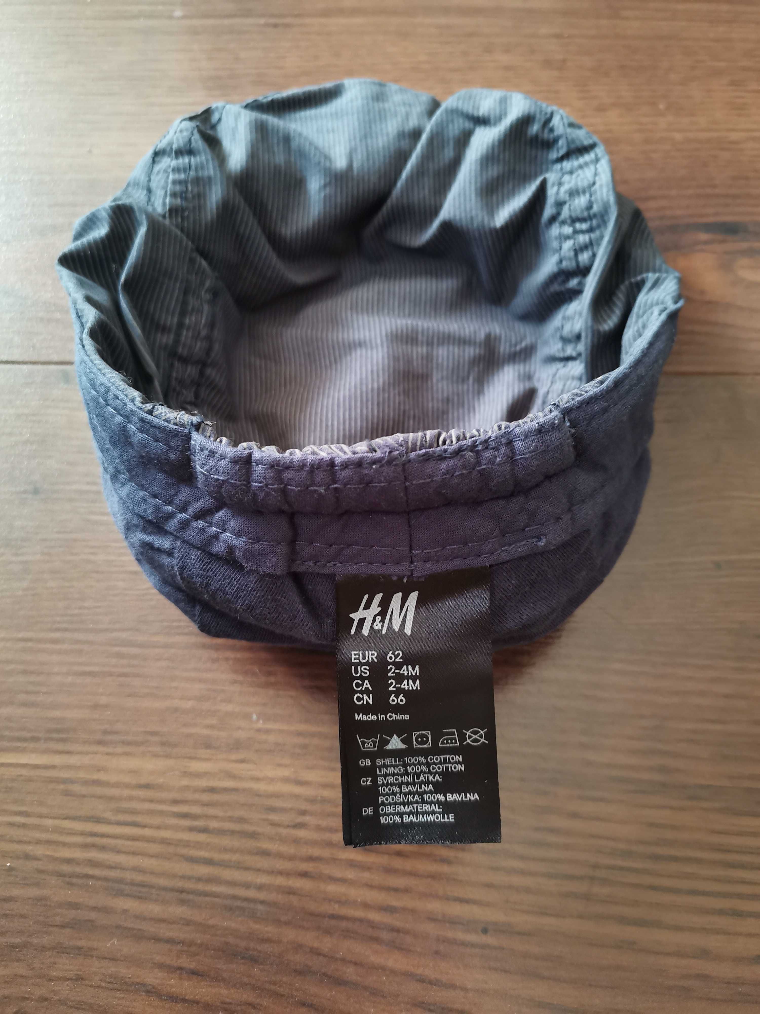 Kaszkiet niemowlęcy H&M rozmiar 62 granatowy w paseczki