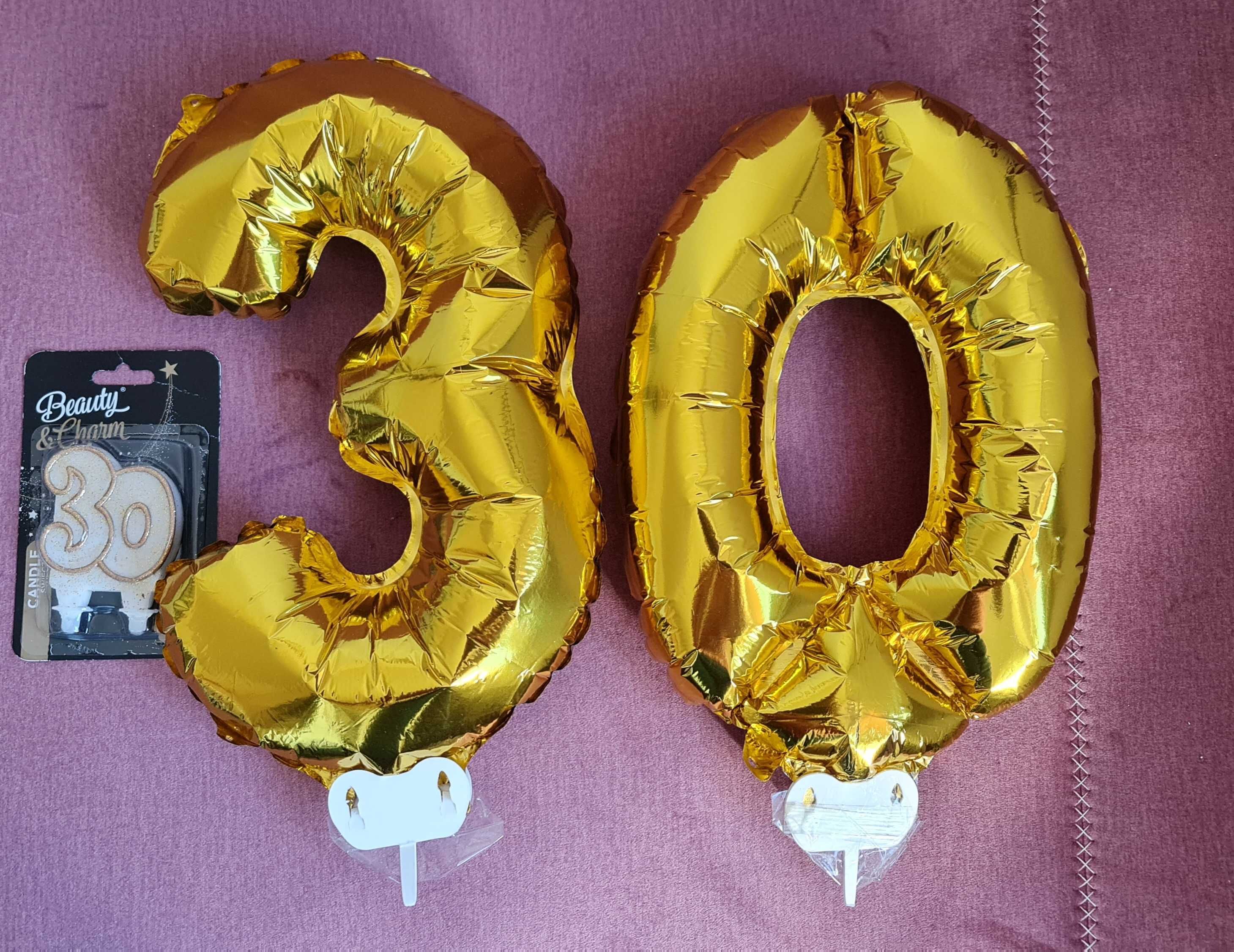 Balony i swieczka okolicznościowe 30 lat