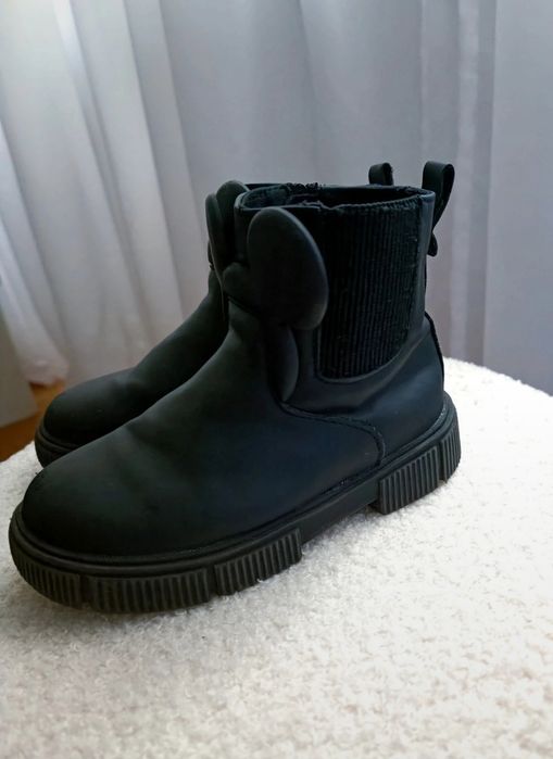 Botki ZARA, Mickey Mouse, buty z uszkami Myszka Miki, sztyblety, 26
