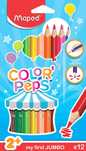 Kredki ołówkowe trójkątne grube Jumbo Color Peps  12 kolorów 2+