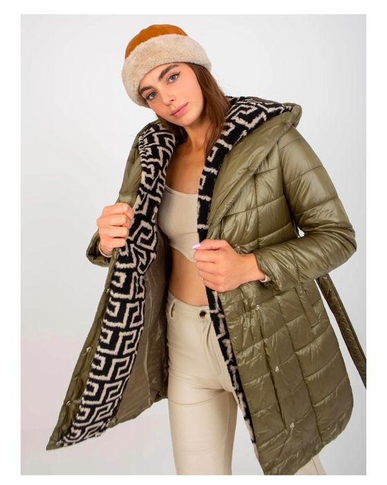 Kurtka ocieplana zielona oliwkowa S