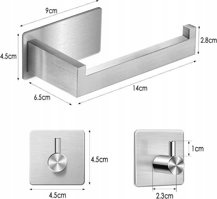 Uchwyt na papier bezinwazyjne wieszaki 2 szt zestaw