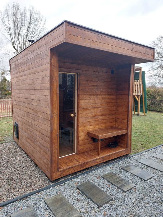 Sauna ogrodowa, domek 230x300 daszek. kompletna