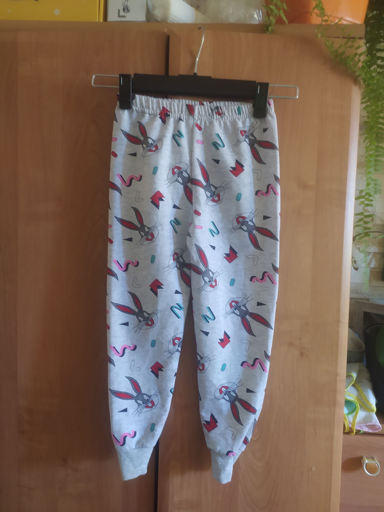 Spodnie piżamy bawełniane ocieplane 128