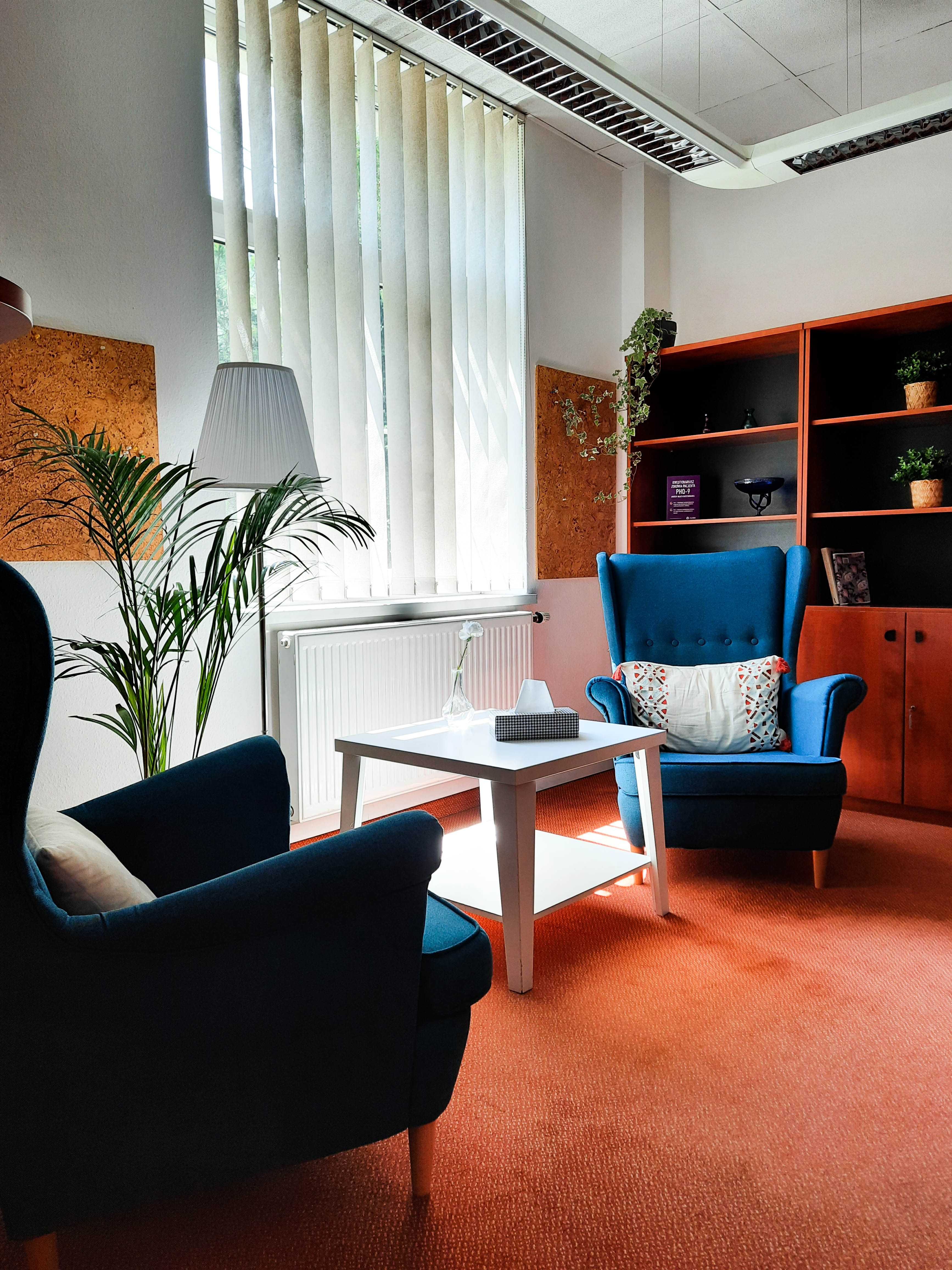 Przytulne gabinety dla psychologa, psychoterapeuty, psychiatry