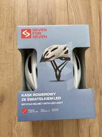 Kask rowerowy ze światełkiem LED Seven for 7 rozmiar L biały NOWY