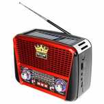 RADIO kuchenne FM przenośne SOLARNE USB AM FM z bluetooth czerw-czarne