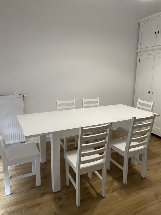 Stół drewniany rozkładany  dł.160-200xszer.90xgł.80 + krzesła GRATIS