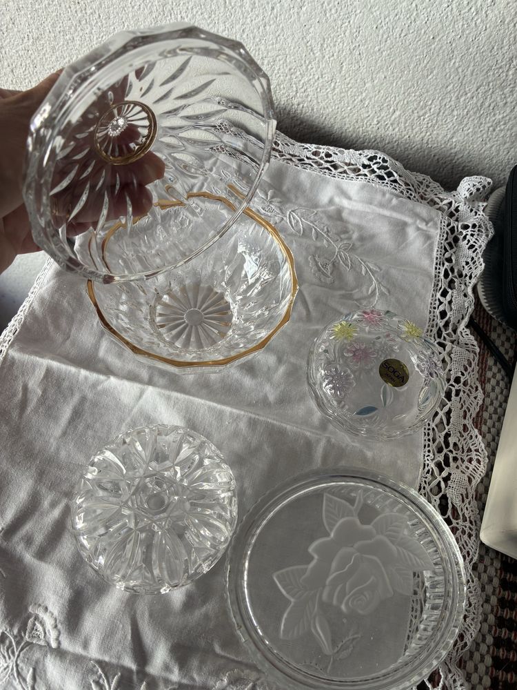4 peças novas em cristal