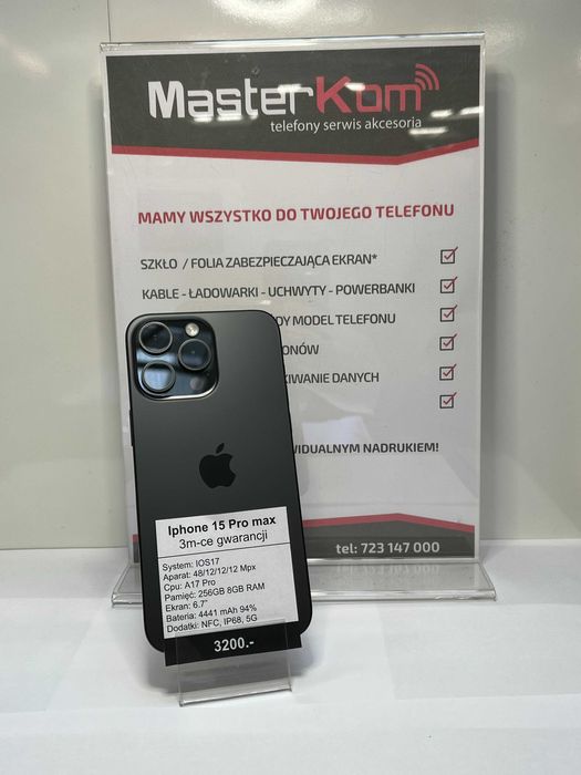 Iphone 15 Pro Max 256GB *3m-ce gwarancji*