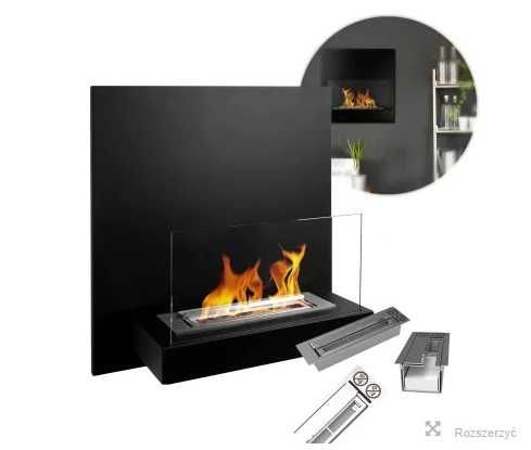 Biokominek Board czarny mat wiszący do salonu
