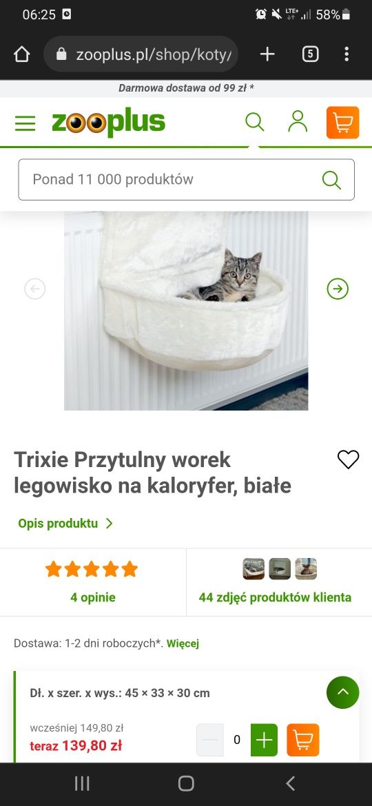 Koci hamak na kaloryfer