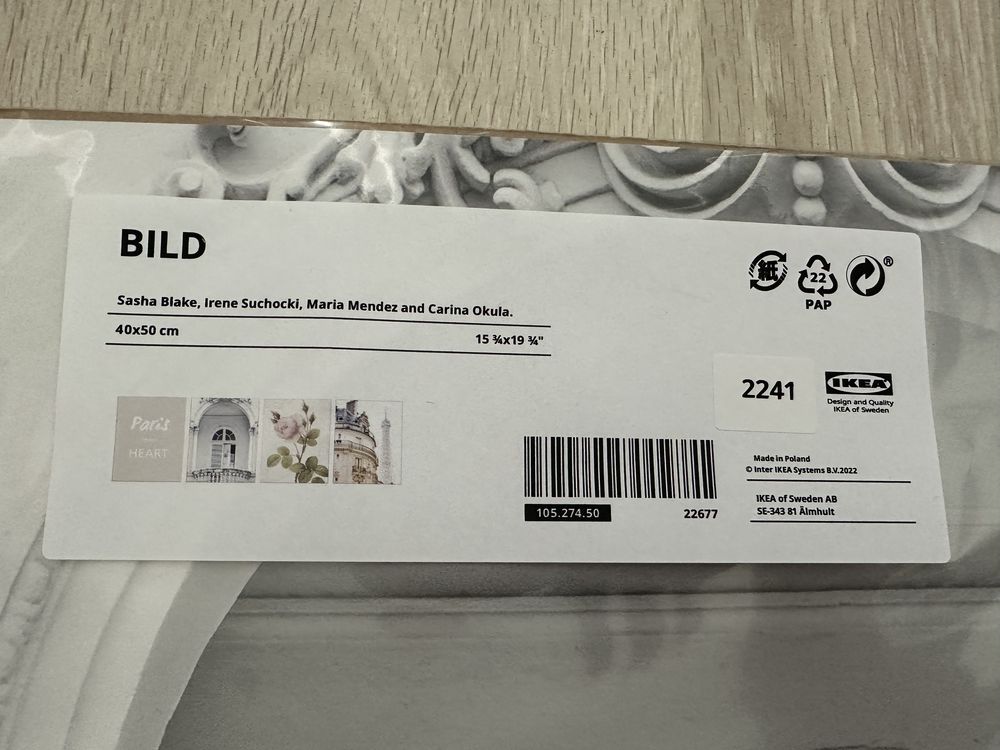 IKEA Bild plakat 4szt 40x50 nowe