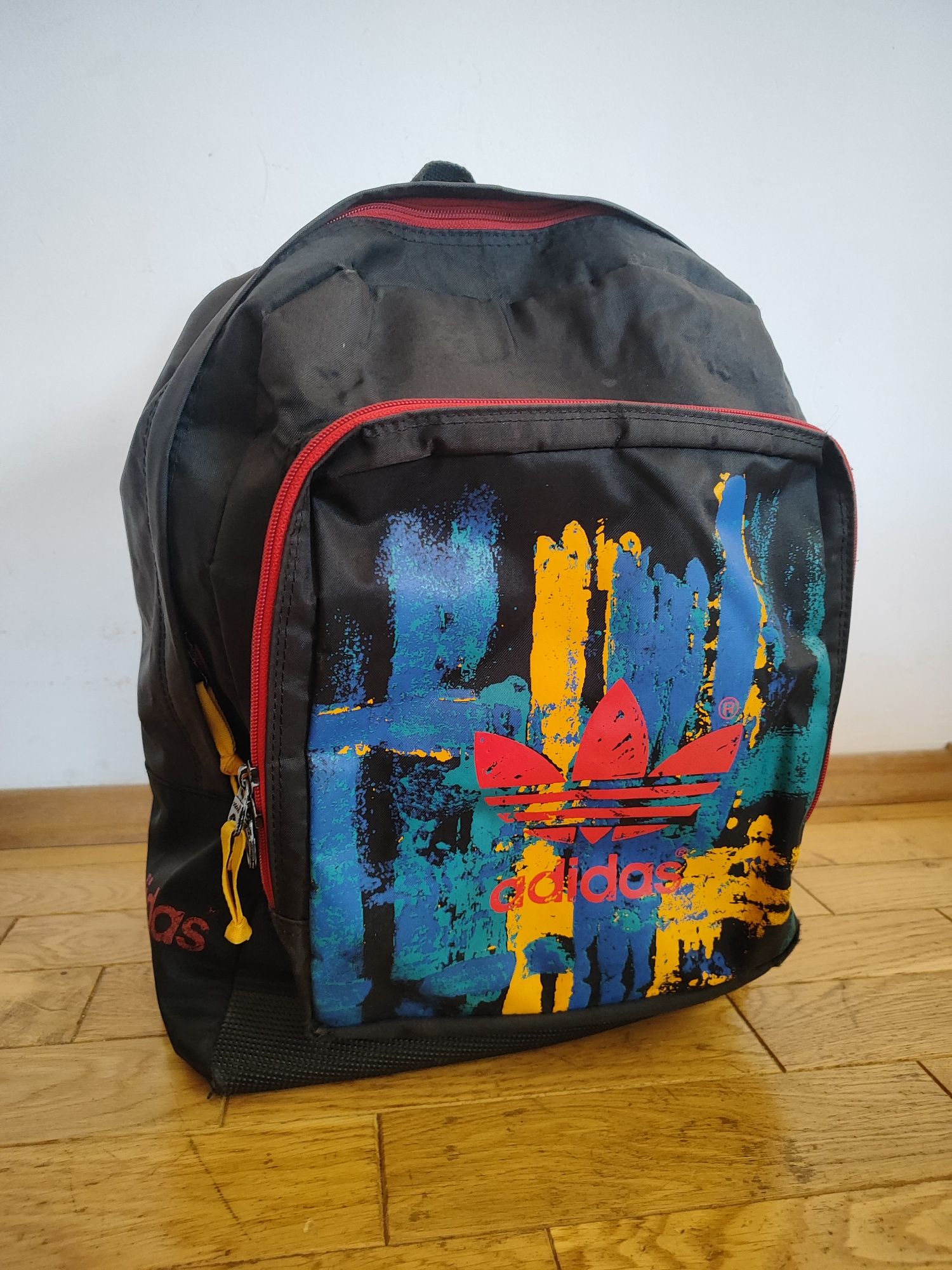 Plecak szkolny adidas retro vintage dwukomorowy  a4 stary