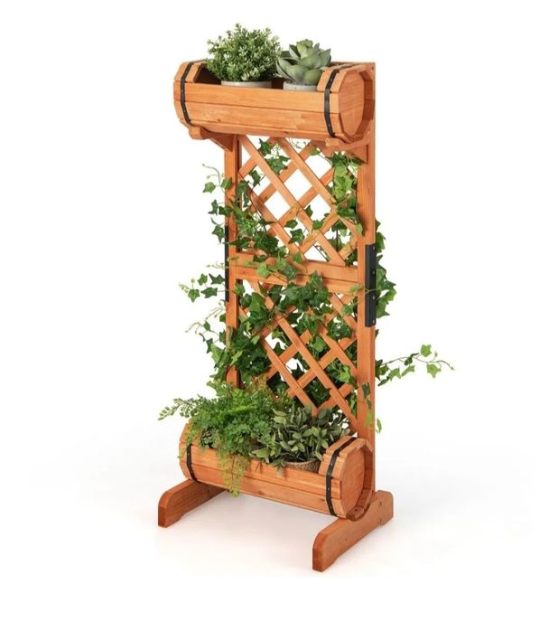 Costway 2-poziomowydrewniany kwietni