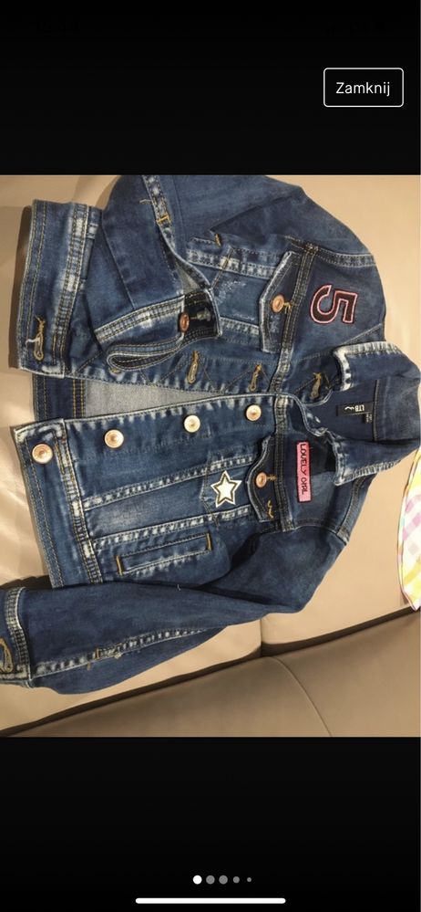 Piękna kurtka jeansowa dla dziewczynki nowa bez metki r 110