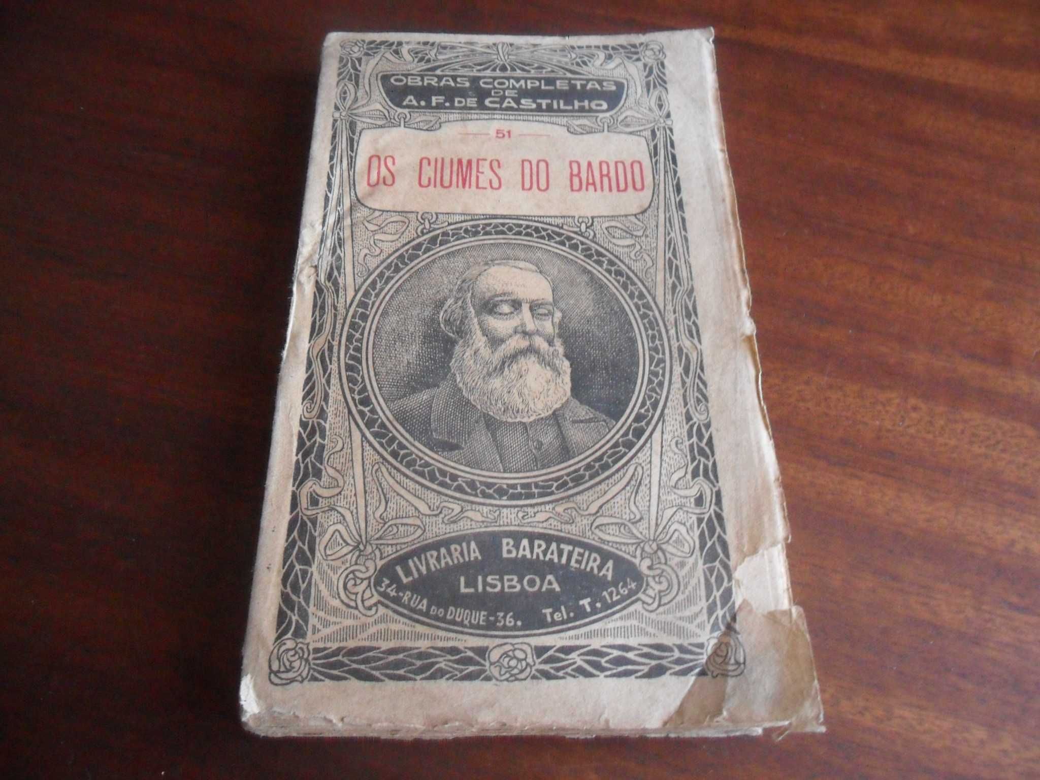 "Os Ciumes do Bardo" de António Feliciano de Castilho - Edição de 1907