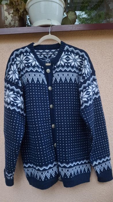 sweter z dodatkiem wełny wool kardigan norweski xl xxl xxxl  44