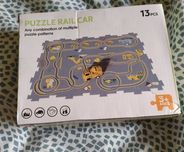 Samochodzik z puzzlami z torami Puzzle rail car