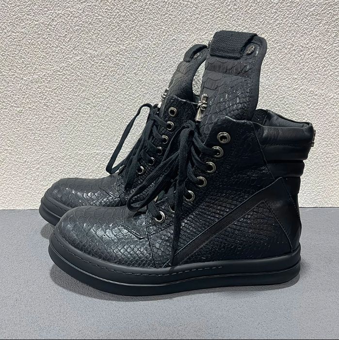 высокие кроссовки Rick Owens Geobasket из черной кожи