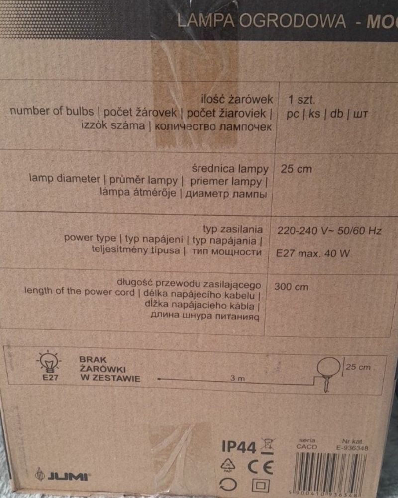 Lampa ogrodowa moon