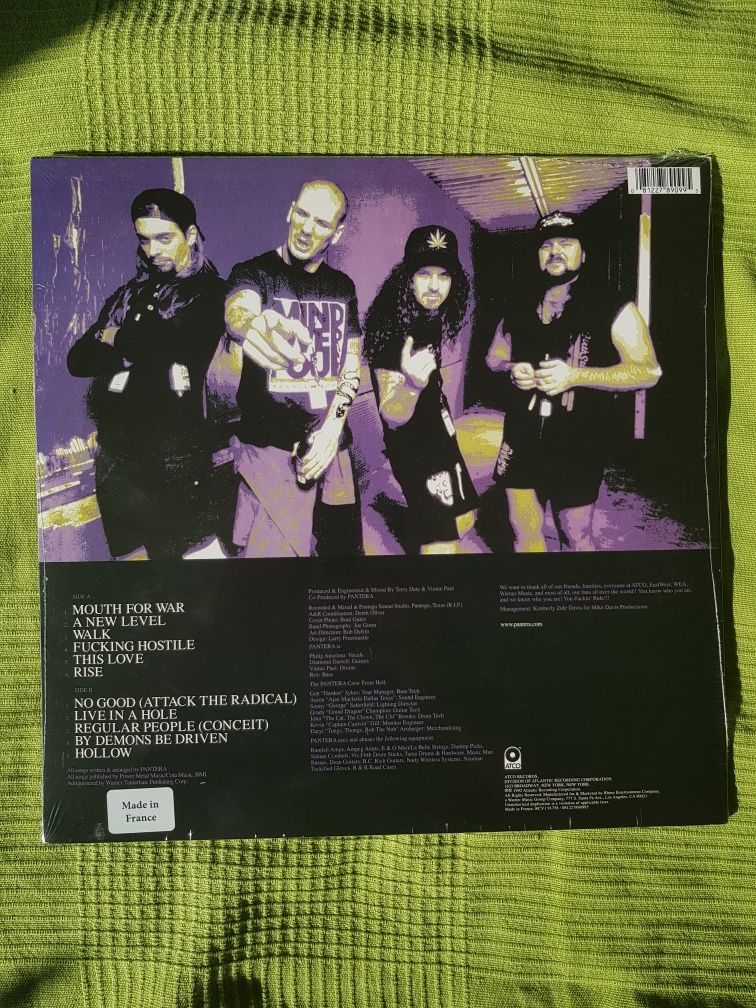 PANTERA - Vulgar display of power - LP vinyl limitowana wersja, kolor