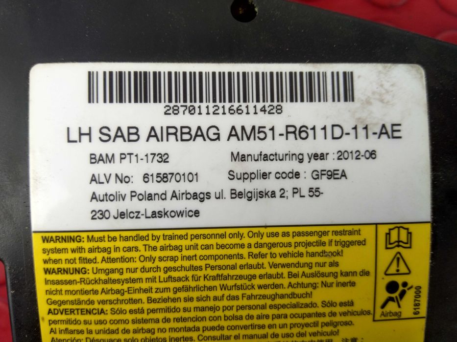 Airbag Banco Esquerdo [Ford C-Max II]