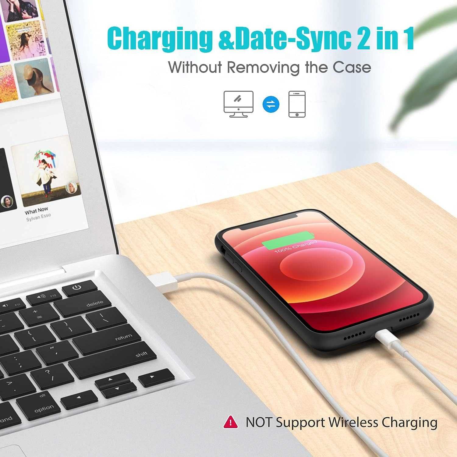 Trswyop etui z baterią do iPhone 11 powerbank 6200mAh powercase czarne